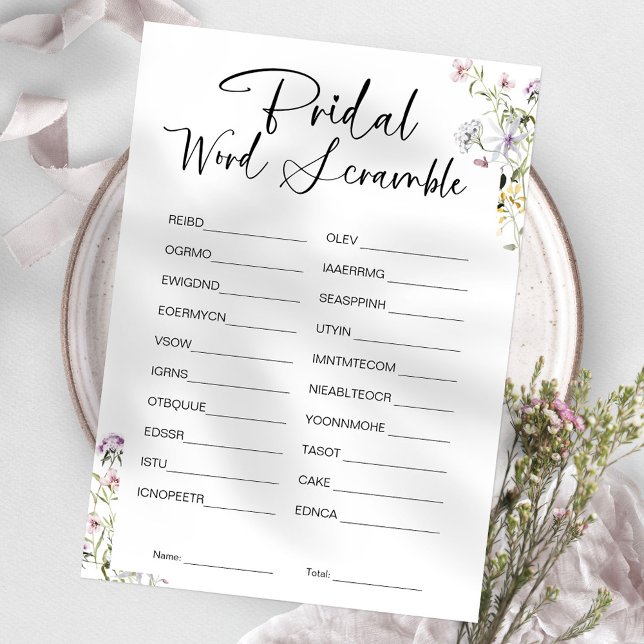 Word Scramble Bridal Shower Game Invitation (Creator Uploaded)