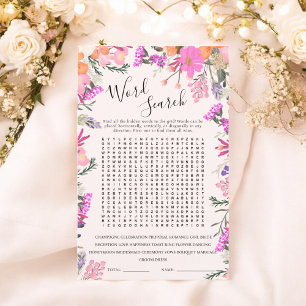 Word Search boho floral bridal shower game