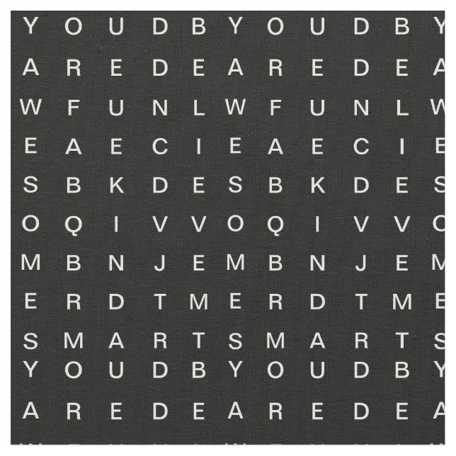 Word Search (Inspirational) black Fabric (Close Up)