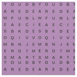 Word Search (inspirational) purple Fabric