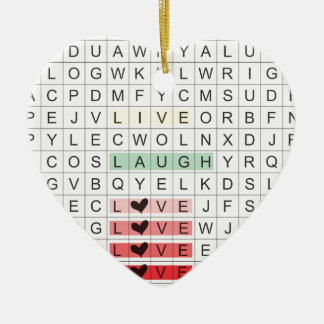 Word Search Love Ceramic Tree Decoration