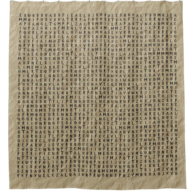 Word Search: Spells on Parchment Shower Curtain (Front)