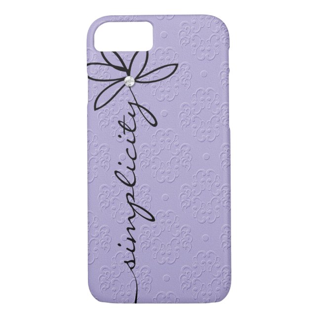 word simplicity text on purple embossed design Case-Mate iPhone case (Back)