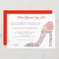 WordArt Stiletto Red Drive By Say Hi Bridal Shower