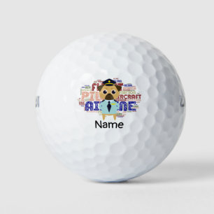 Wordcloud Aeroplane Pilot Art Golf Balls