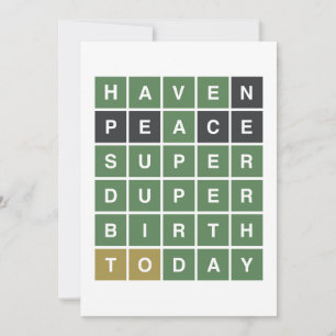 WORDLE Birthday. Have A Super Duper Birthday. Holiday Card