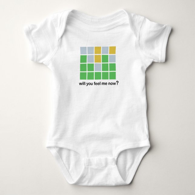 Wordle Meme, Baby  Wordle  Word Puzzle, Funny Baby Bodysuit (Front)