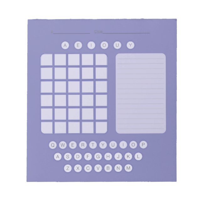 Wordle Scratch Pad Notepad - Lavender (Front)