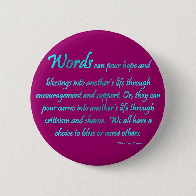 words 6 cm round badge (Front)