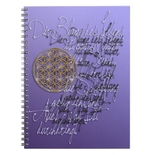Words about Flower Of Life / german Spiral Notebook