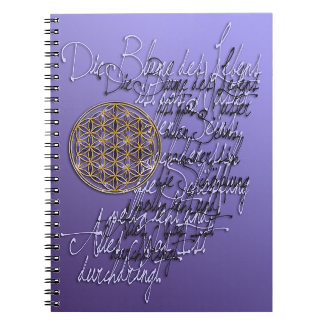 Words about Flower Of Life / german Spiral Notebook (Front)