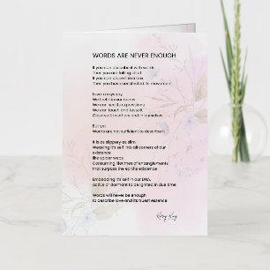 Words Are Never Enough - Encouragement Poem Poetry Foil Greeting Card