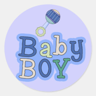 Words Baby Boy W/Rattle Fun Stickers