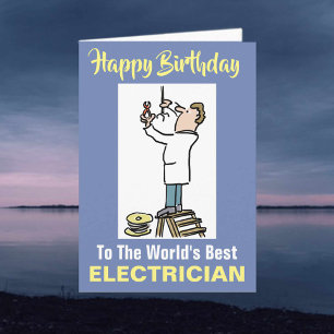 Word's Best Electrical Fitter Happy Birthday Card