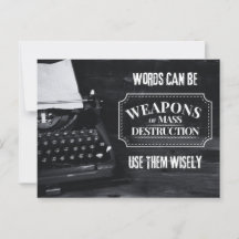Words Can Be WMDs - Tactical Typing Postcard