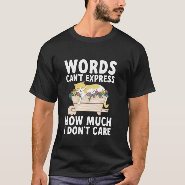 Words Can't Express How Much I Don't Care Sarcasti T-Shirt (Front)