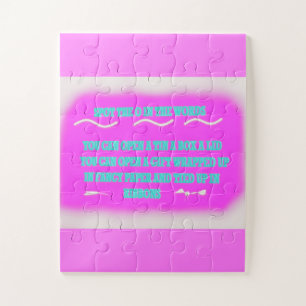 Words design for kids education colors pink jigsaw puzzle