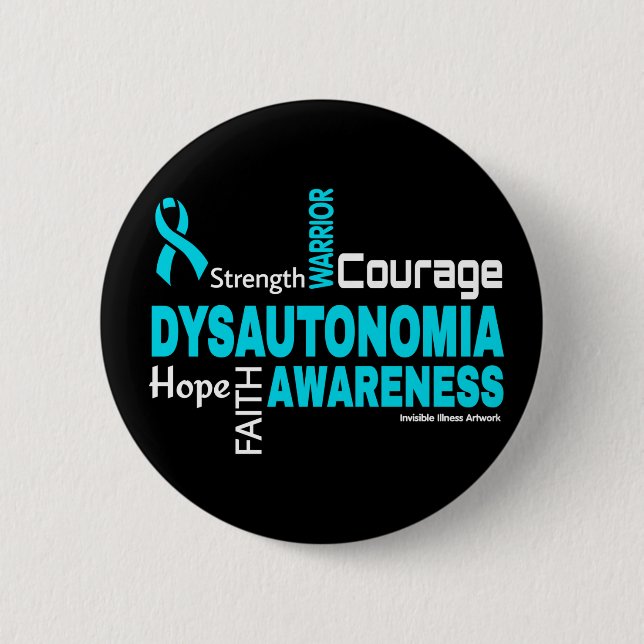 Words...Dysautonomia 6 Cm Round Badge (Front)