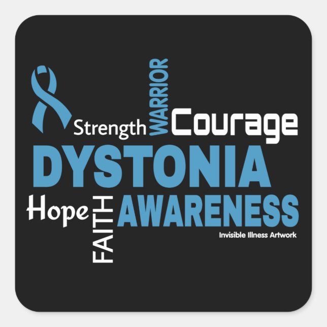 Words...Dystonia Square Sticker (Front)