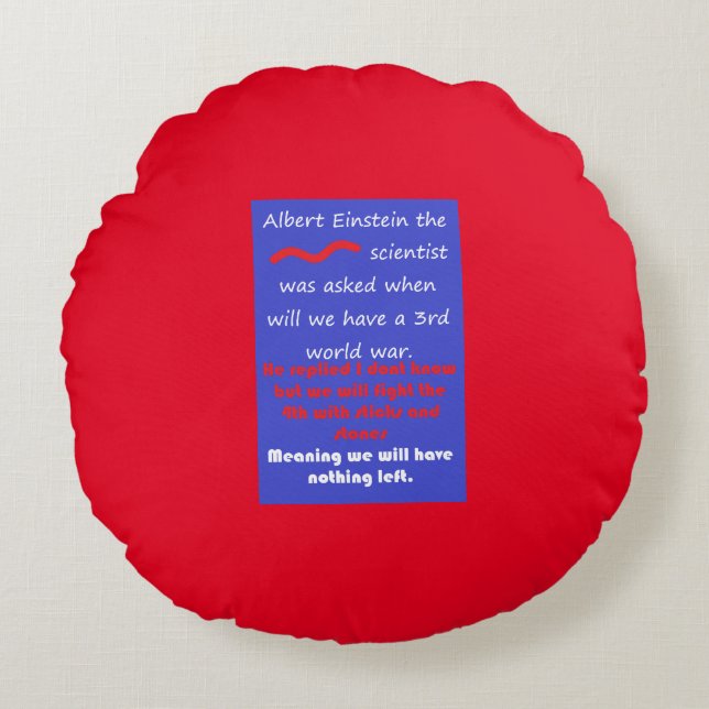 WORDS EDUCATION MATHS SCIENCE IDEAS ROUND CUSHION (Front)