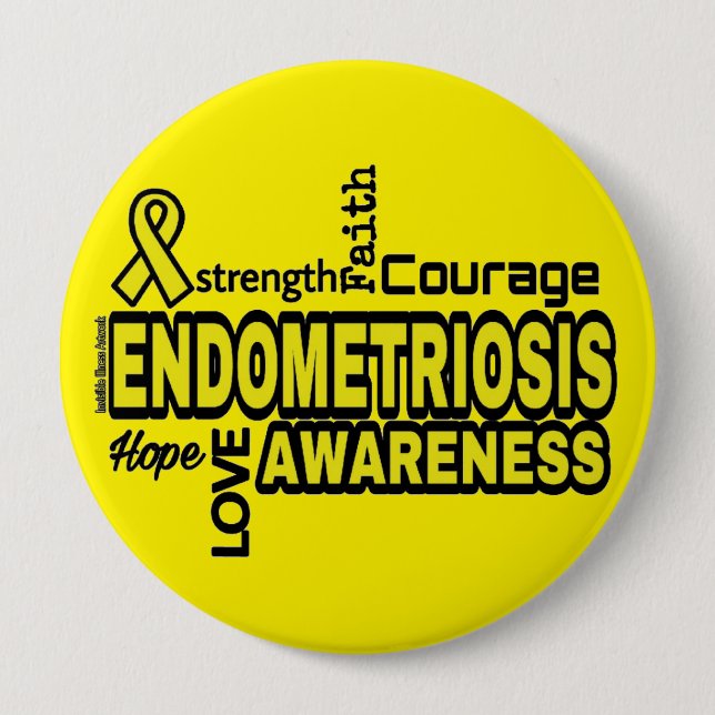 Words...Endometriosis 10 Cm Round Badge (Front)