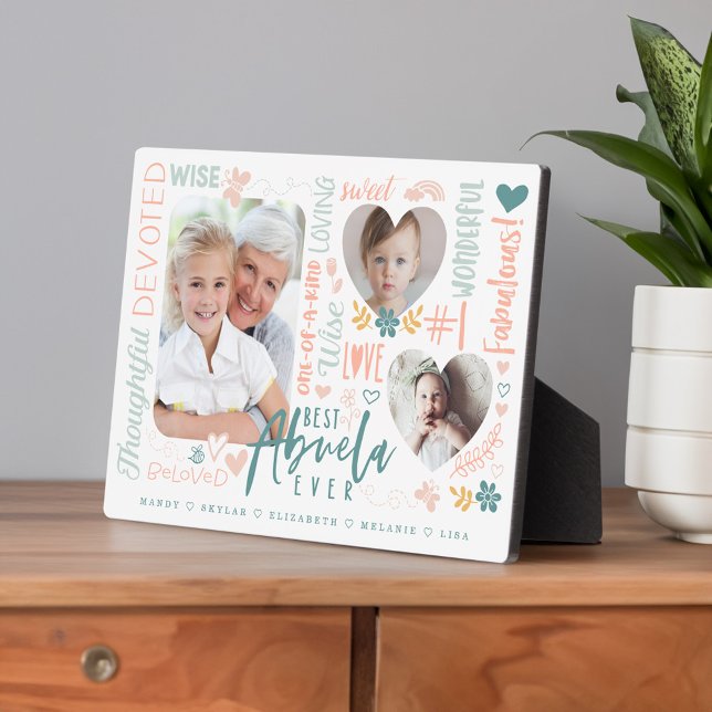 Words for Best Abuela Ever Grandkids Photo Collage Plaque (Words for Best Abuela Ever Grandkids Photo Collage Plaque)