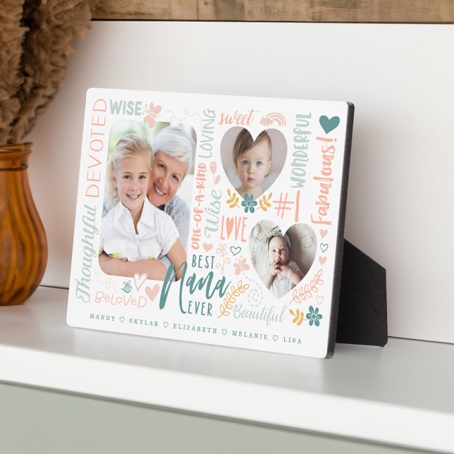 Words for Best Nana Ever Grandkids Photo Collage Plaque (Words for Best Nana Ever Grandkids Photo Collage Plaque)