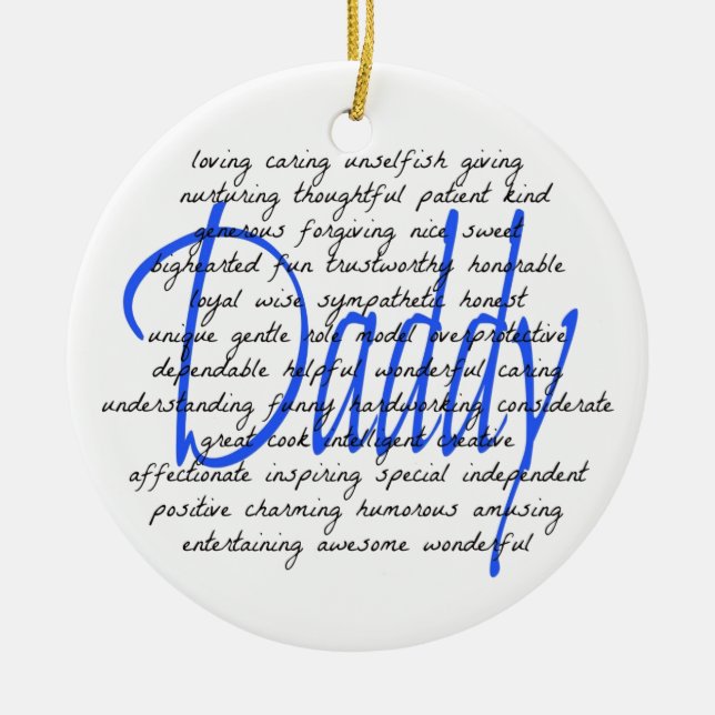 Words For Daddy Ceramic Tree Decoration (Front)