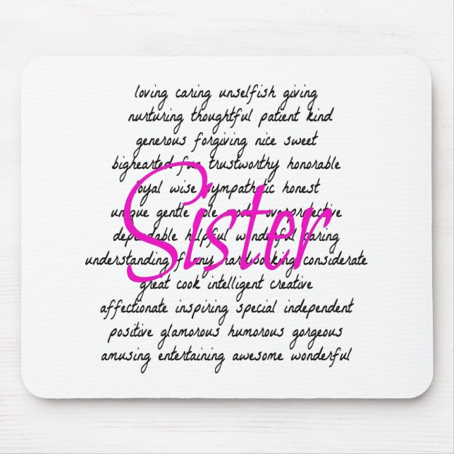 Words for Sister Mouse Pad (Front)