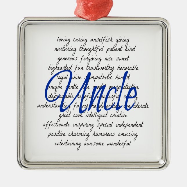 Words for Uncle Metal Tree Decoration (Front)