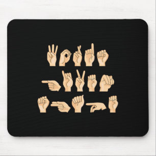 Words Given Shape American Sign Language 1 Mouse Pad
