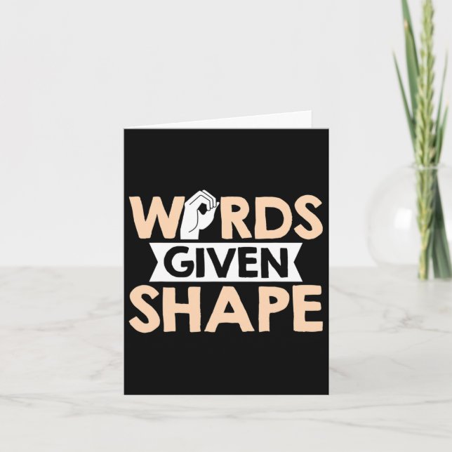 Words Given Shape American Sign Language  Card (Front)