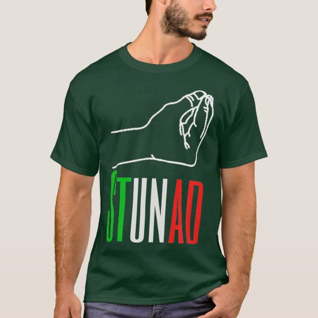 Words in Italian Stunad Italian Funny Italy Gift T-Shirt (Front)