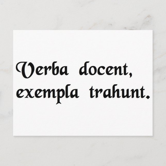 Words instruct, examples lead. postcard (Front)