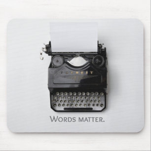 Words Matter Typewriter Mouse Pad