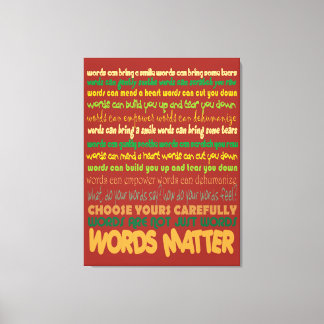 Words Matter Wrapped Canvas