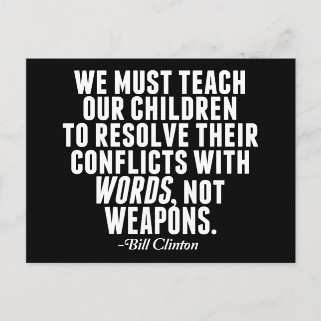 Words Not Weapons Gun Reform Postcard (Front)