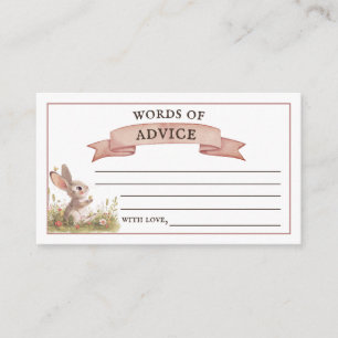 Words of Advice Bunny Baby Shower  Enclosure Card