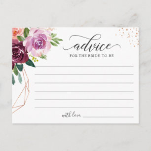 Words of Advice Card Modern Purple Blush Floral