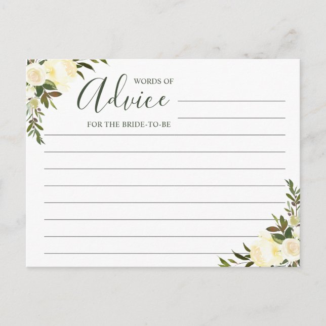 Words of Advice Wisdom Greenery Rustic Floral Card (Front)