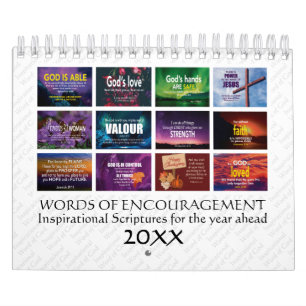 WORDS OF ENCOURAGEMENT Bible Verses Custom Year Calendar