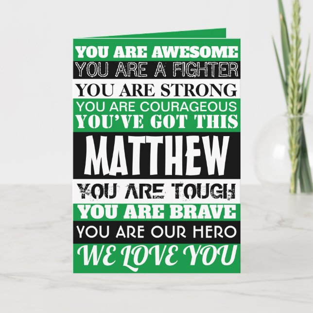 Words Of Encouragement Get Well Soon Green Multi  Card (Front)