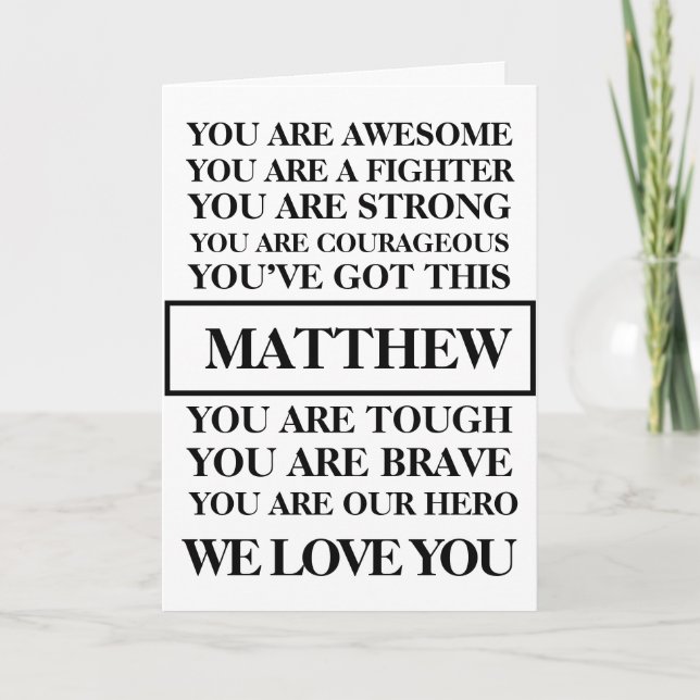 Words Of Encouragement Get Well Soon Personalised  Card (Front)