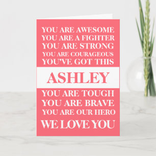 Words Of Encouragement Get Well Soon Pink  Card