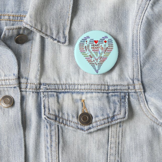 Words of Heart 6 Cm Round Badge (In Situ)