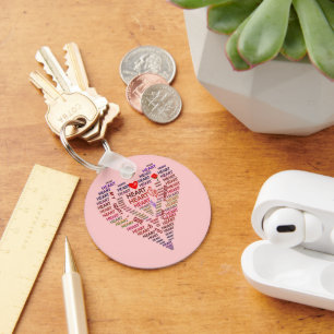 Words of Heart Key Ring