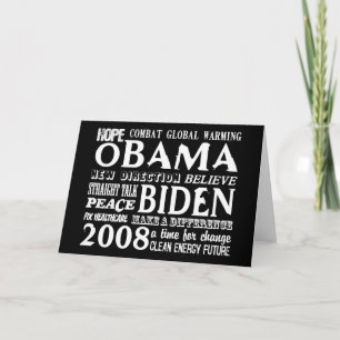 Words of Hope Obama & Biden 2008 Greeting Card 2