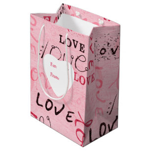 Words of Love Personalized Valentine Medium Gift Bag