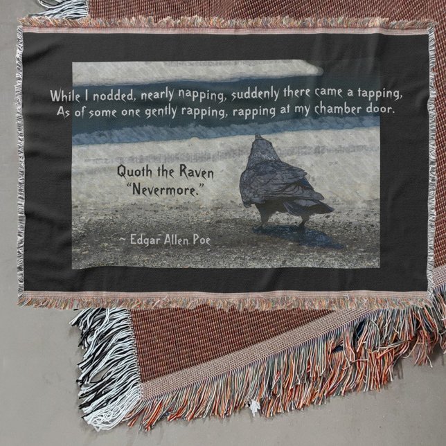 Words of Poe The Raven Throw Blanket (Creator Uploaded)