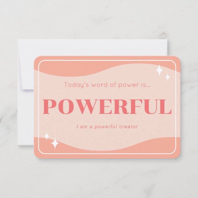 Words of Power Modern Feminine Affirmation Card (Front)